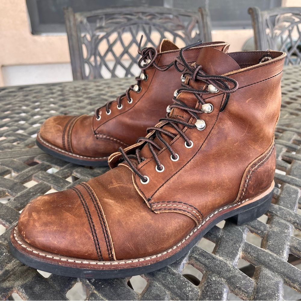 Red Wing Iron Ranger boots sz 8.5 brown/amber